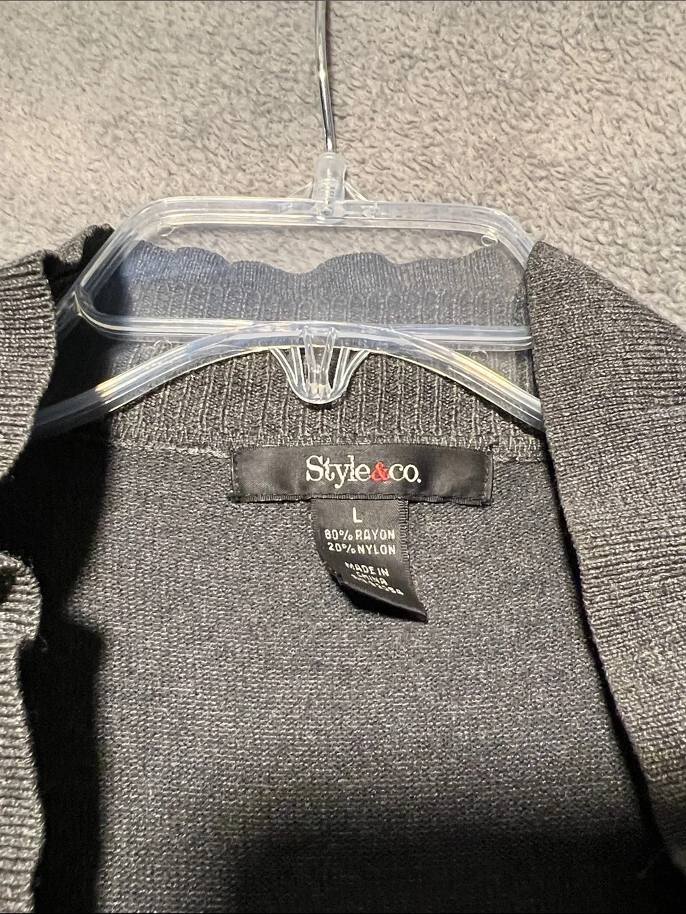 Style & Co. Gray Ruffle-Front Open Cardigan - Picture 2 of 3
